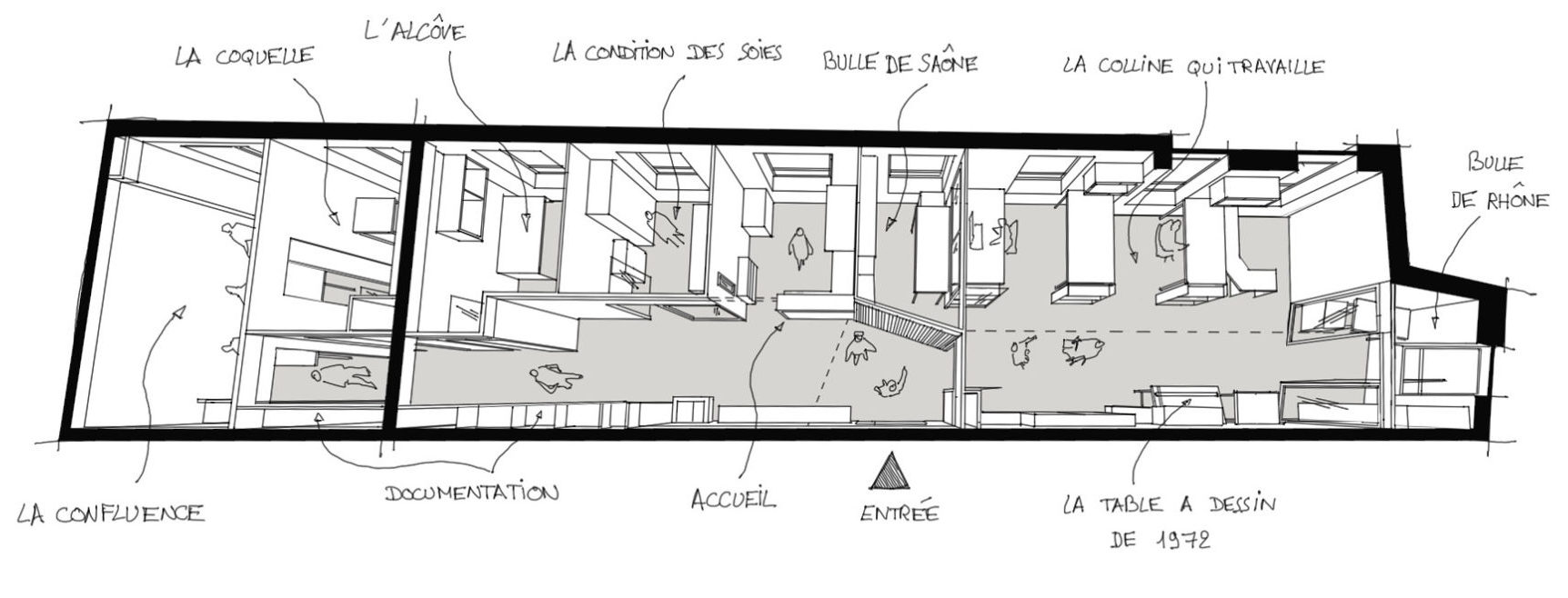 Axe Architecture - Agence d'architecture à Lyon - croquis de l'agence